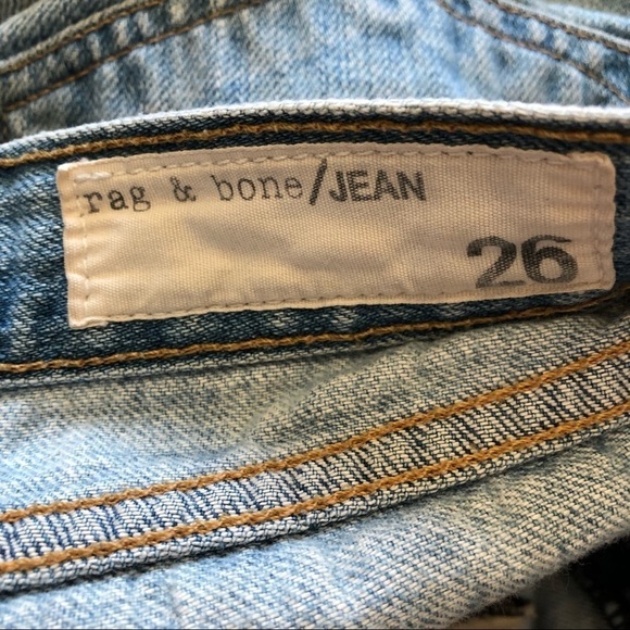 Rag & Bone Boyfriend Jeans Moss Wash with Holes Lightwash Blue 26 - Picture 6 of 8